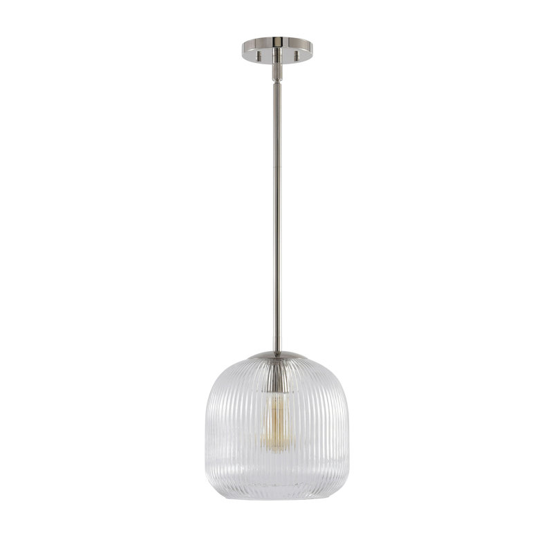 Luminaire suspendu simple 1 lumière, Nickel brossé