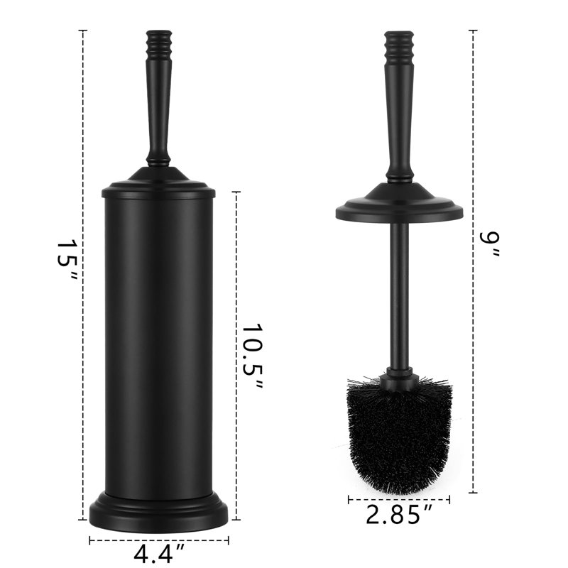 Toilet Brush and Holder Set, Black