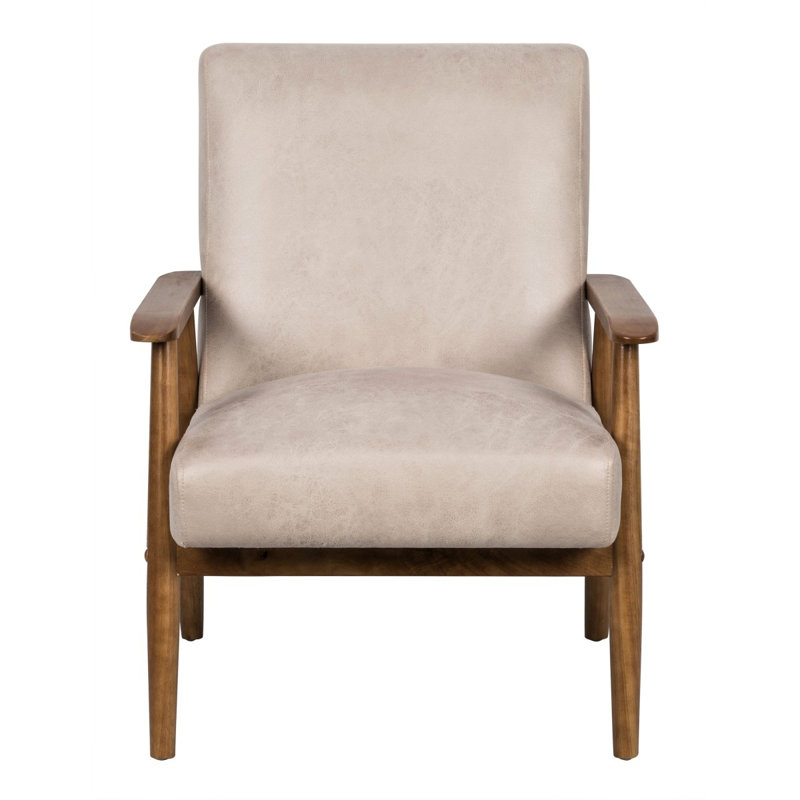 Fauteuil de style moderne Mid-Century de 25,38 po de largeur, Chameau clair