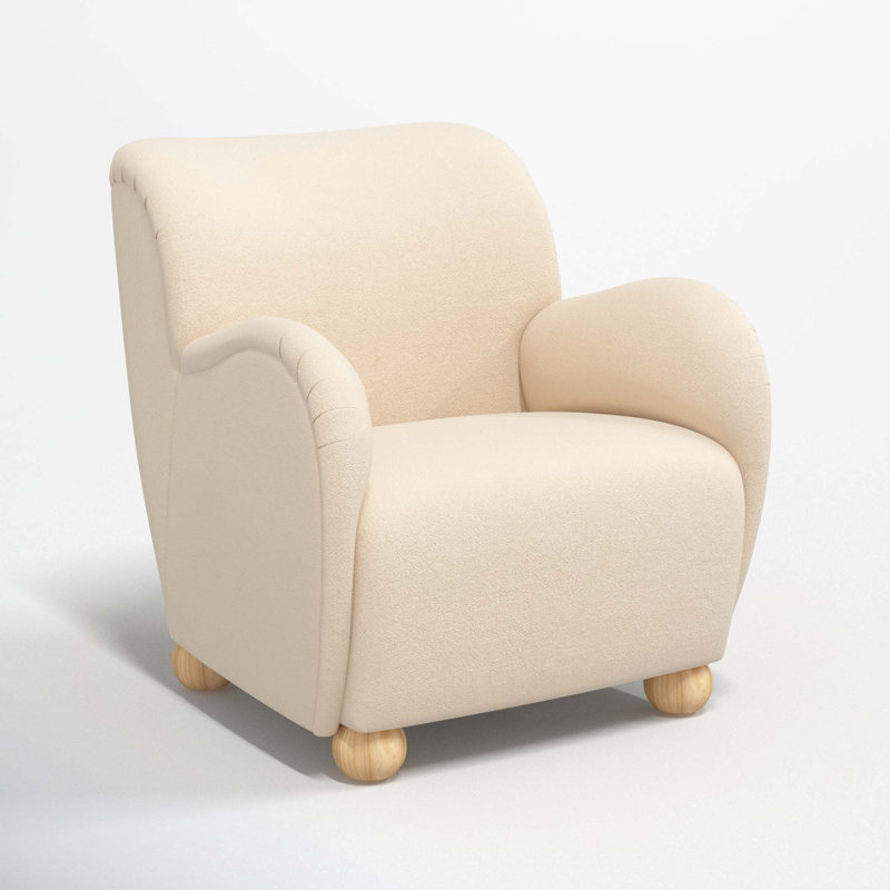 Cowen Polyester Armchair, Classic Pearl Performance Velvet