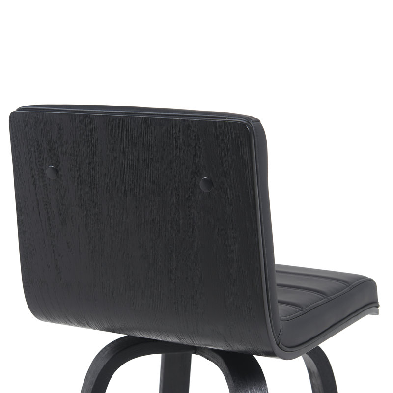 Swivel Upholstered Counter Stool, Black/Black