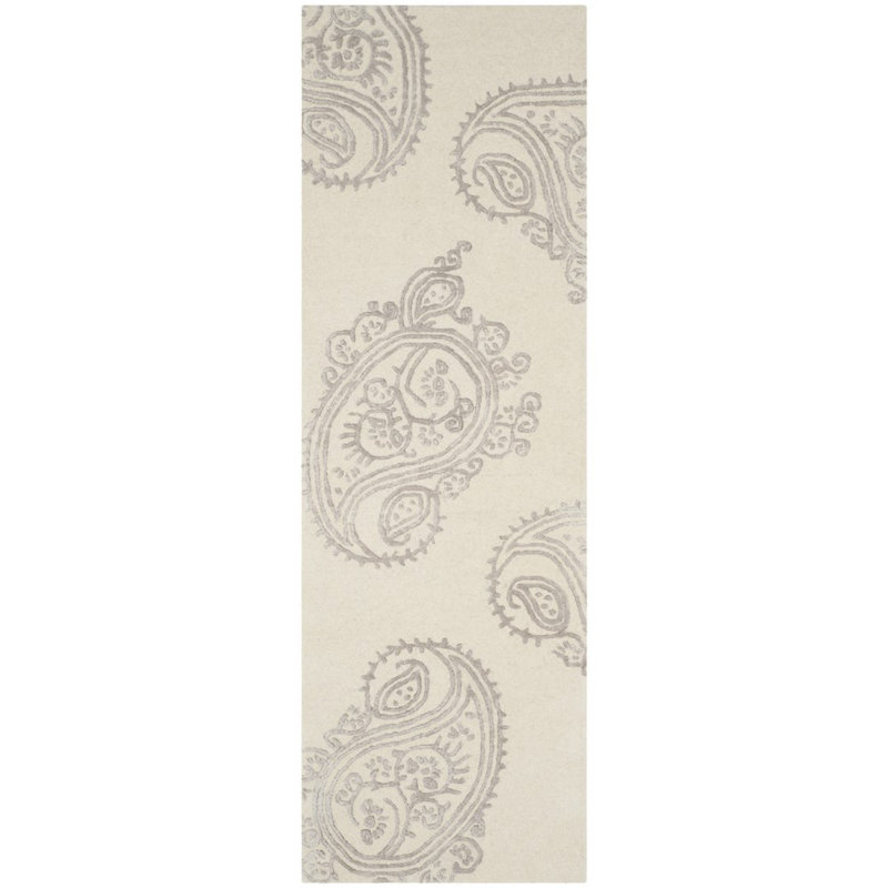 Tapis cachemire en laine et viscose Rudra, Tapis de couloir 2 pi 3 po x 7 pi