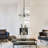 3-Light Black Modern Small Dimmable Drum Chandelier