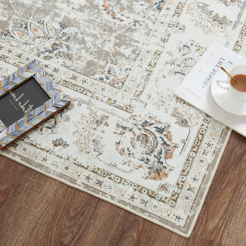 Rgfairy Chenille Mashine Washable Oriental Indoor Arae Rug with Non-Slip Backing for Bedroom Living Room , Runner 2' x 7'