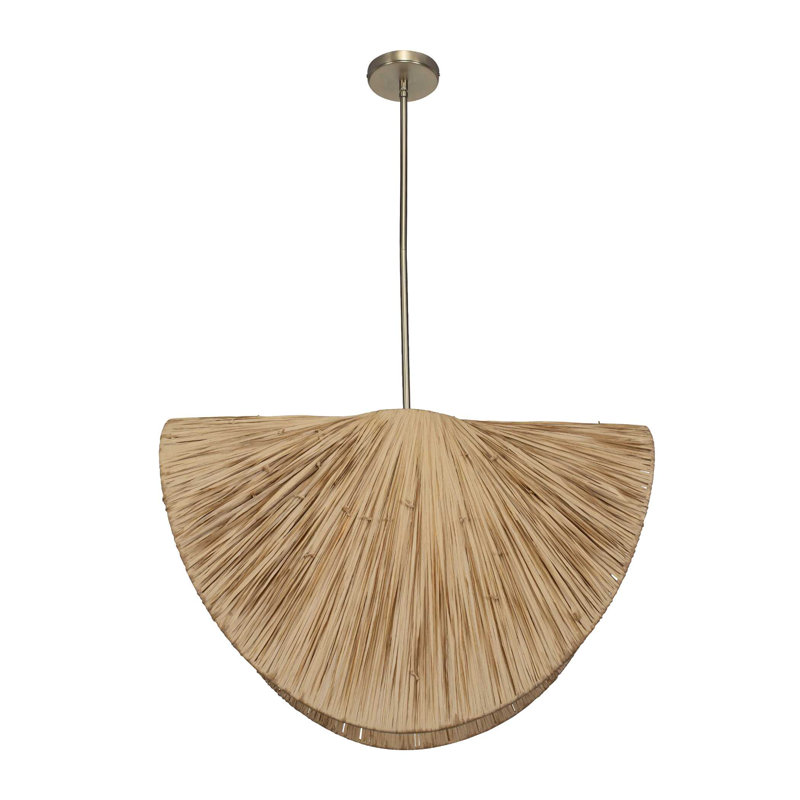 Uttermost Bend 1 Light Raffia Pendant