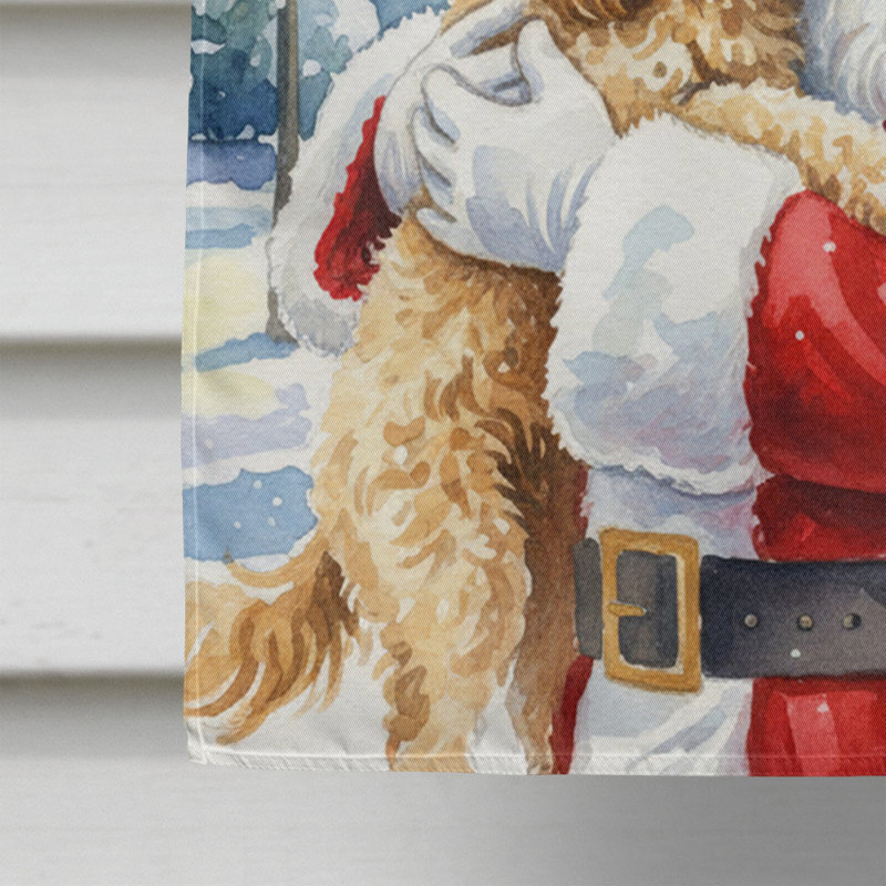 Cockapoo avec le drapeau de la maison du Père Noël, Taille de la maison, Cockapoo