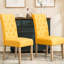 De 2 chaises de salle à manger en bois massif d'aspect moderne de couleur jaune-125551525