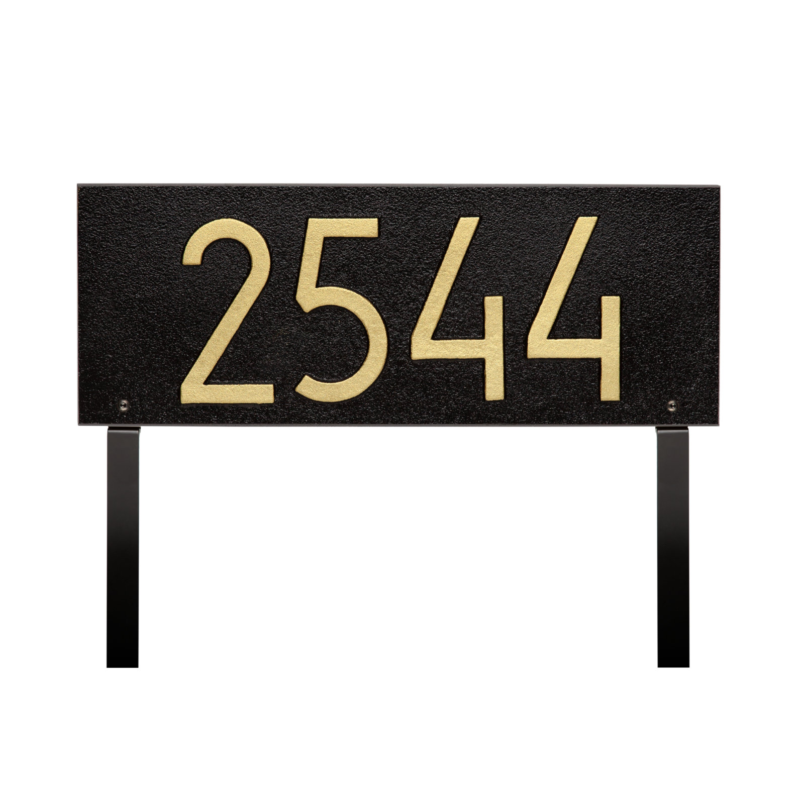 Mid-century Modern Rectangle Wall Plaque, Black/Gold, Yes