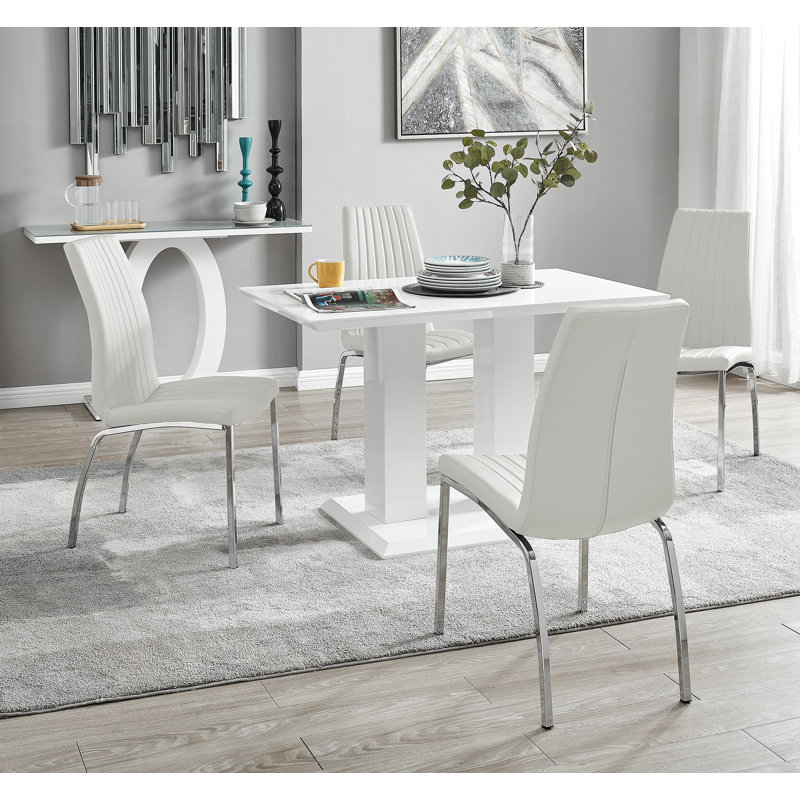 Eubanks 4 - Person Dining Set, White