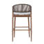 Ensemble de 2 tabourets de bar d'extérieur à structure en métal à hauteur d'assise 30,25 "avec dossier en PE en rotin-1516535383-1516535387