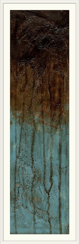 Oxydized Copper IV - impression d'art graphique, H 56 po x l 21 po x P 1 po, Cadre blanc
