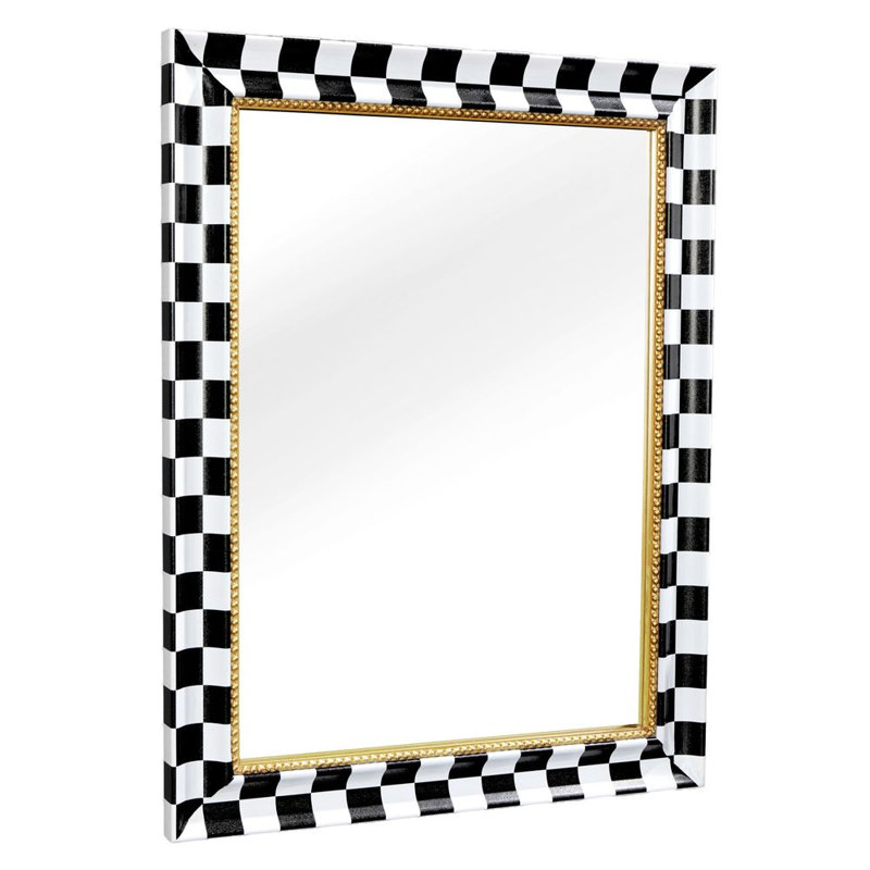 Leodore Solid Wood Rectangle Wall Mirror