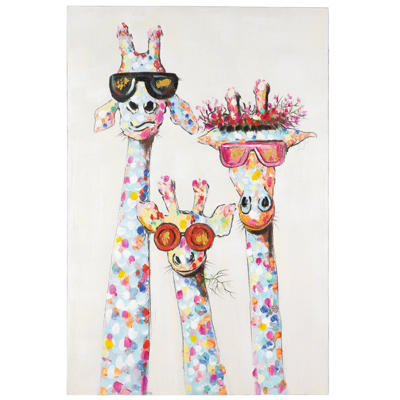 Cool Giraffes - Wrapped Canvas Painting