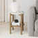 Table d'appoint ronde avec plateau en marbre 