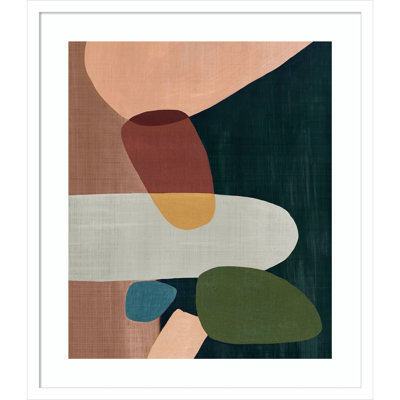 «Stacking Pebbles I Mauve» par Eva Watts - reproduction de cadre photo sur papier