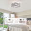 Ventilateur de plafond encastré en cristal 19,7 po avec ensemble d'éclairage et télécommande Katyanna-2001243841