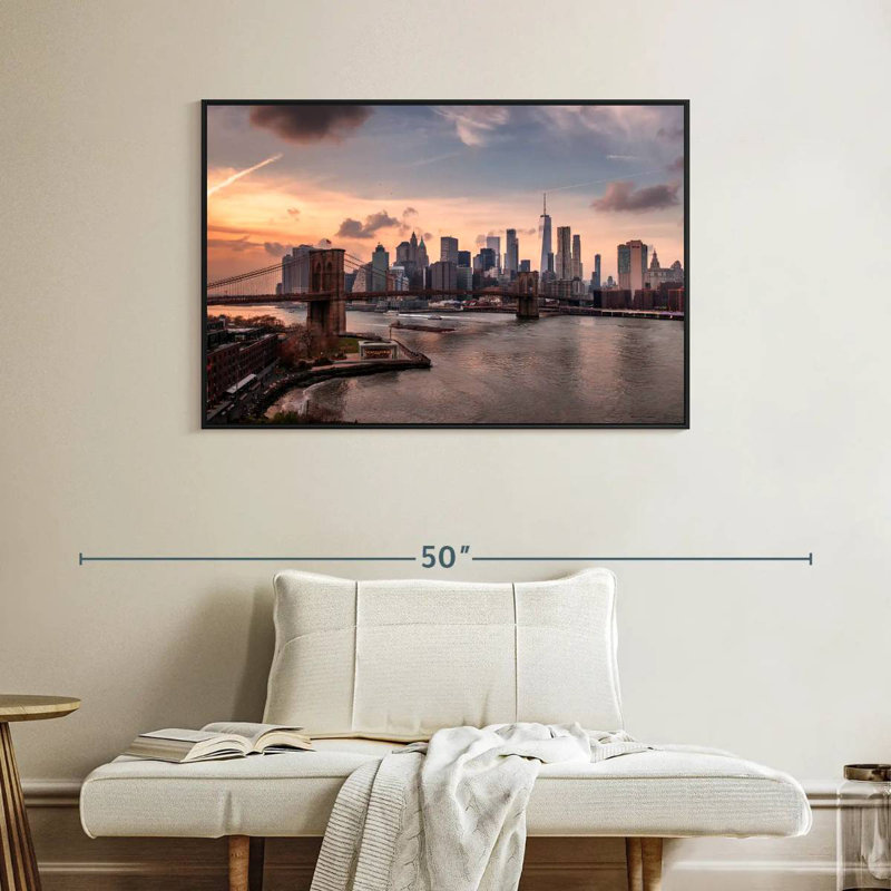 Brooklyn Dusk, Cadre flottant noir, 40 po x 27 po
