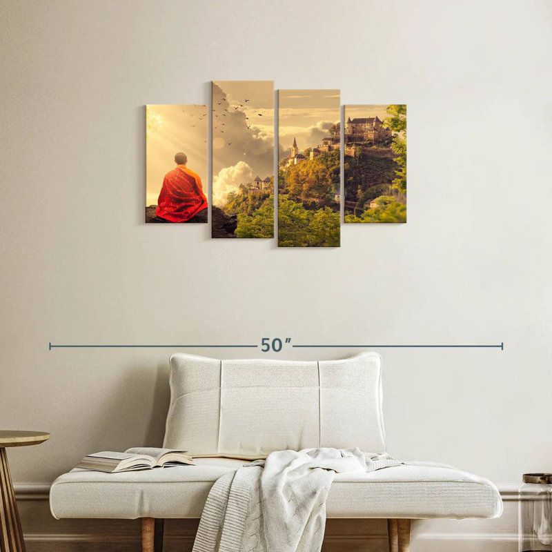 Adella Buddhist Monk At The Temple, 22'' H x 36'' W