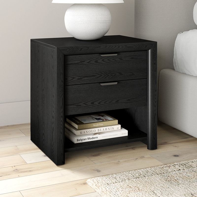 Table de chevet rectangulaire 24 po Clarice, Grain noir