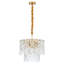 Lustre de luxe à 6 lumières en cristal à 2 niveaux avec pampille pour îlot de cuisine sans ampoules incluses