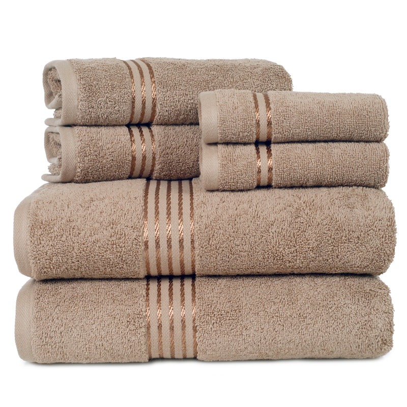 Ensemble de serviettes 18 pièces Lavish Home - Accessoires de salle de bain en coton avec 6 serviettes de bain, 6 serviettes à main et 6 débarbouillettes - Serviettes lavables à la machine