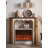 French retro electric fireplace mantel with simulated flames