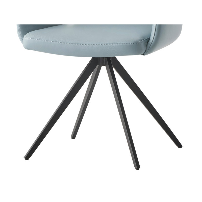 Fauteuil pivotant en cuir fleur G 24 po x P 24 po x H 34 po Segismunda