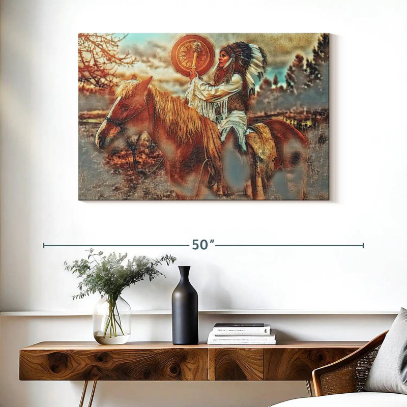 Cheval de guerre indien Lelar, H 26 po x l 39 po