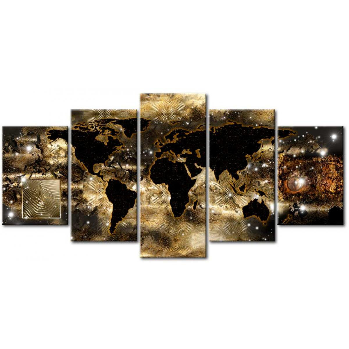 Picture Idea: East Urban Home Continents And Stars 5 Piece Wrapped Canvas