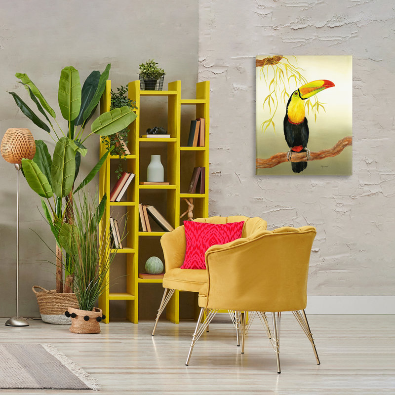 «One Toucan on Branch», art mural par Christine Reichow, H 30 po x l 24 po x P 1,5 po