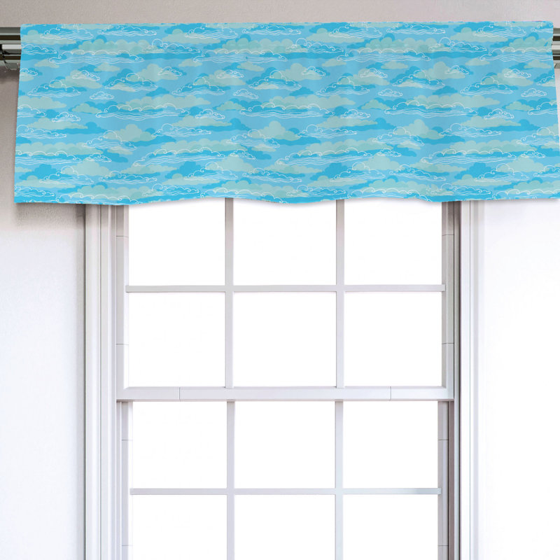 Sateen Abstract Ruffled Window Valance