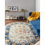 Tapis bleu / beige / orange tissé à la machine Arenas-788820197