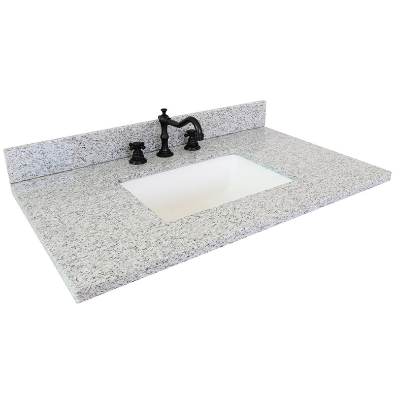Plateau de meuble-lavabo simple 37 po avec lavabo, Gris