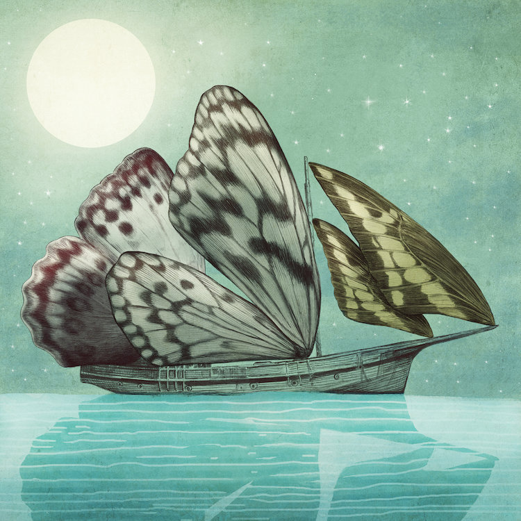 « the voyage », impression sur toile tendue, H 37 po x l 37 po x P 1,5 po