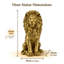 Statue de lion en résine dorée de 24 po, sculpture de jardin d'extérieur, figurine décorative pour entrée, patio, maison de campagne et maison