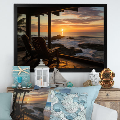 «Beach Photo Chairs Sunset» sur toile