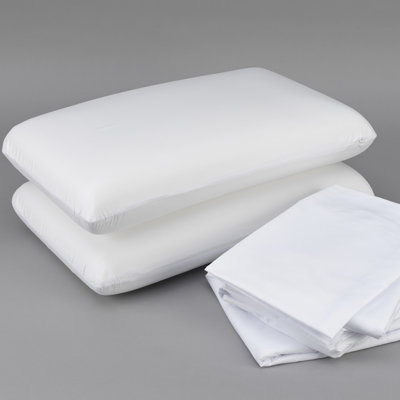 Cooled Bedding Twin Xl - Memory Foam Pillow, White Microfiber Sheets, Mattress Protector For A Comfy And Peaceful Sleep With Cool Technology Smooth Sheet , Deep Restful Night