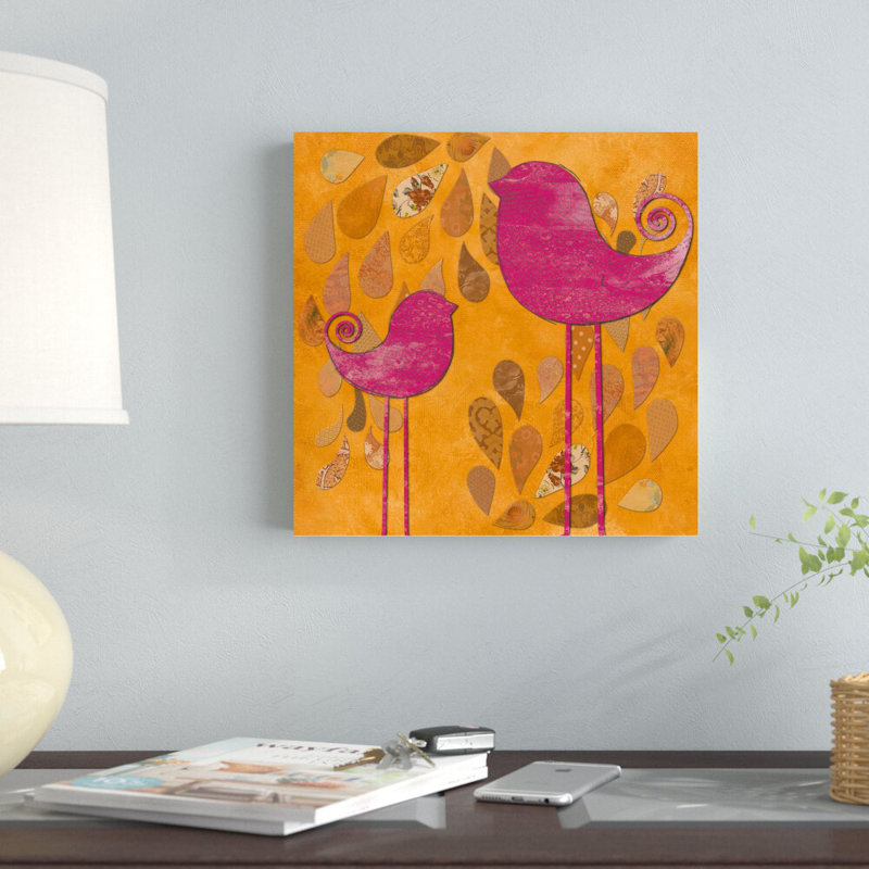 «Pink Birds», impression sur toile tendue, H 12 po x l 12 po