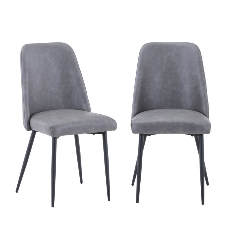 Ebrar 20'' H Faux Leather Upholstered Side Chair, Gray