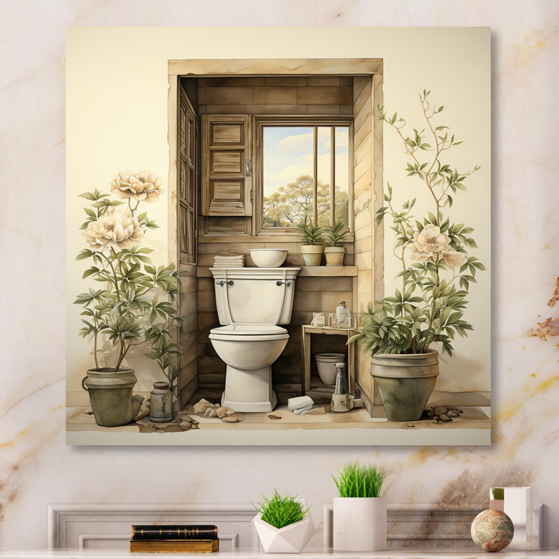 Toilet Serenity Minimalism Art II - Bath & Laundry Canvas Prints, Toile tendue, H 30 po x l 30 po x P 1 po