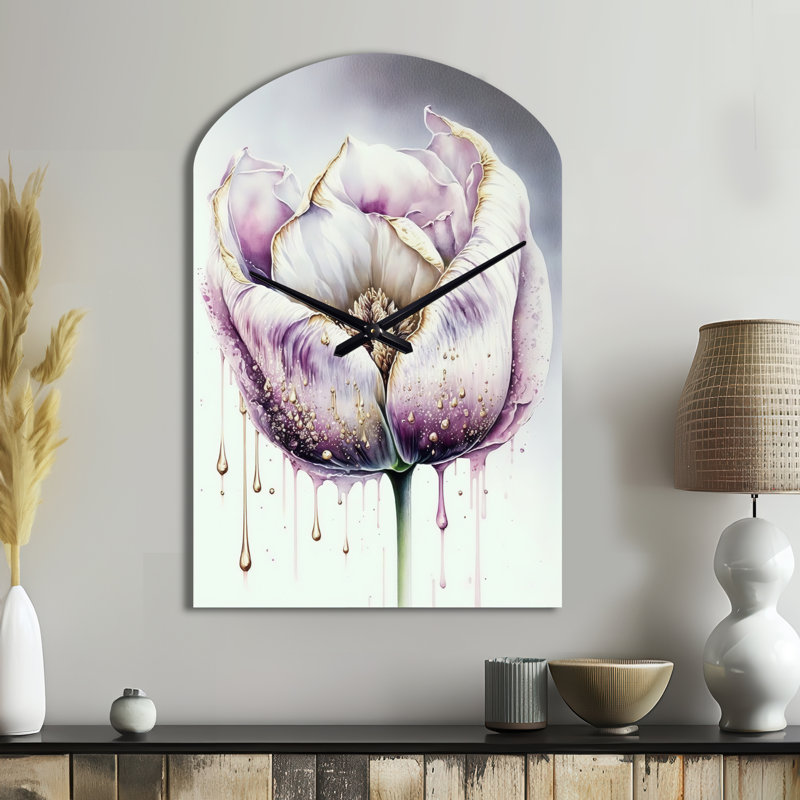 Kodra - Grande horloge murale 3D en forme de tulipe, Moyenne