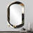 Elkhorn Gold Glamour Circle II - Marble Cylinder Wall Mirror, White Asymmetrical Decorative Mirror, Printed Metal Art-1435124879