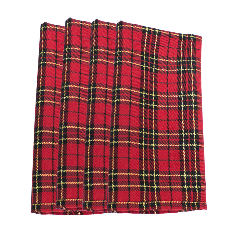 Ensemble de 4 serviettes de table Tartan