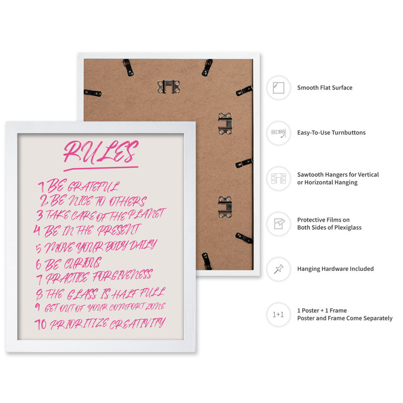 Rules No1, Poster, White Framed, 11"H x 14"W
