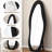 63" X 24" Black Full Length Mirror, Flannel Wrapped Frame, Irregular Footprint, Wall - Hanging, Shatterproof And 63"X24" Mirror With Design, Or Floor Mount,-1611200883