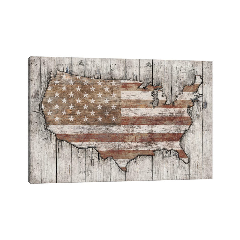 USA Map by Diego Tirigall - Wrapped Canvas Print, 66.04 cm H x 45.72 cm W x 1.91 cm D
