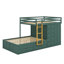 Lit superposé double avec 2 grands tiroirs et 5 petits tiroirs, structure en bois aggloméré de qualité et lit de rangement élégant avec petite armoire-1374424485