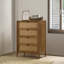 Ensemble de chambre à coucher 5 pièces en bois d'hévéa avec commode, miroir, table de chevet et commode Vichy