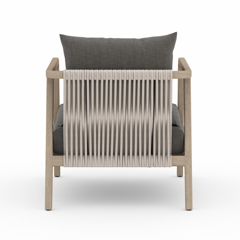 Numa Outdoor Teak Lounge Chair, Charcoal, Brown