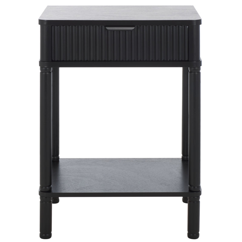 Remo 1 Drawer Accent Table, Matte Black